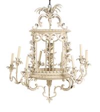 A Continental Painted Metal Nine-Light Lantern