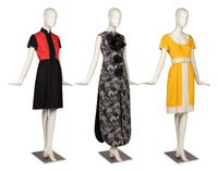 Three Dresses by Oscar de la Renta and Geoffrey Beene, 1960-70s