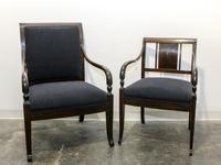 Two Regency Style Mahogany Armchairs Height of larger 38 1/2 inches. — 20TH CENTURY