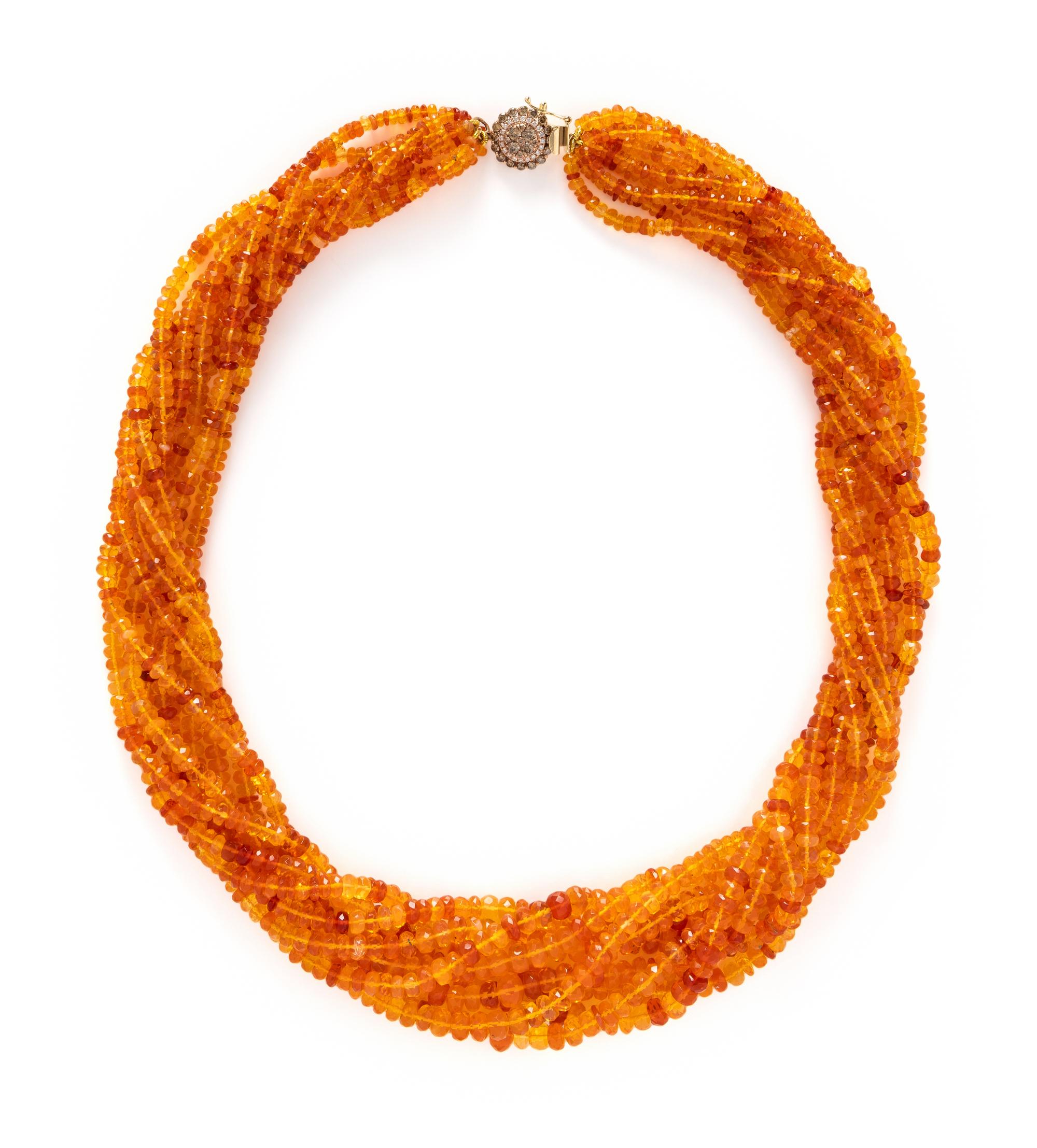 FIRE OPAL AND DIAMOND NECKLACE