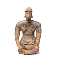 Colima Preclassical Seated Figure Height 12 x width 7 x depth 7 inches