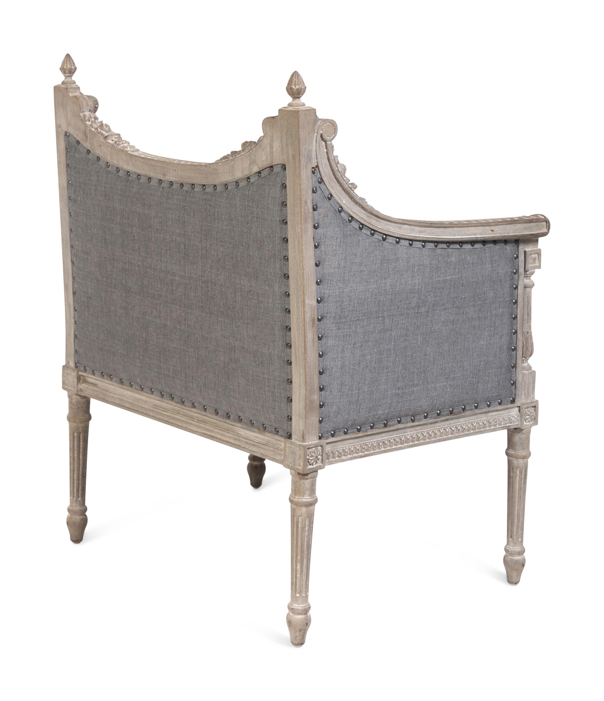 A Louis XVI Style Gray-Painted Three-Piece Seating Suite