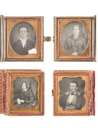 [EARLY PHOTOGRAPHY]. 16 sixth plate daguerreotypes housed in pairs within double-sided flip cases.