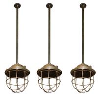 A Set of Three Cast Iron Light Fixtures 10" W x 10" D x 42" H — England, 20th Century
