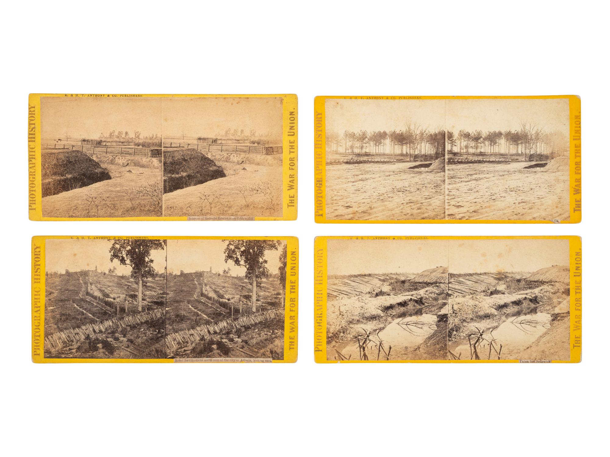 [CIVIL WAR]. 15 stereoviews ft. breastworks and fortifications. New York: E. & H. T. Anthony & Co.