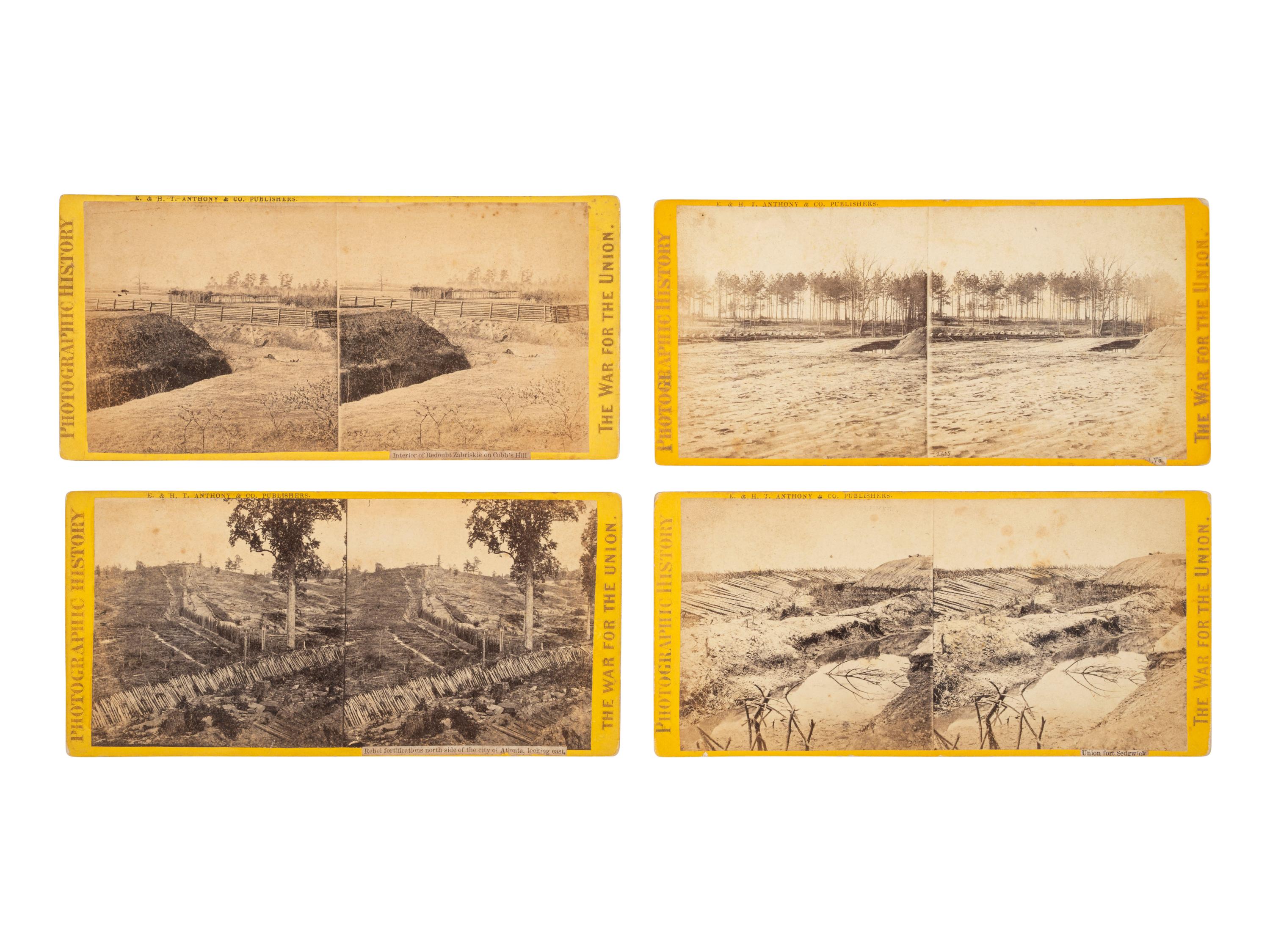 [CIVIL WAR]. 15 stereoviews ft. breastworks and fortifications. New York: E. & H. T. Anthony & Co.