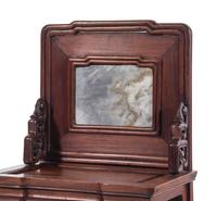A Chinese Mixed Wood Marble Inset Side Chair