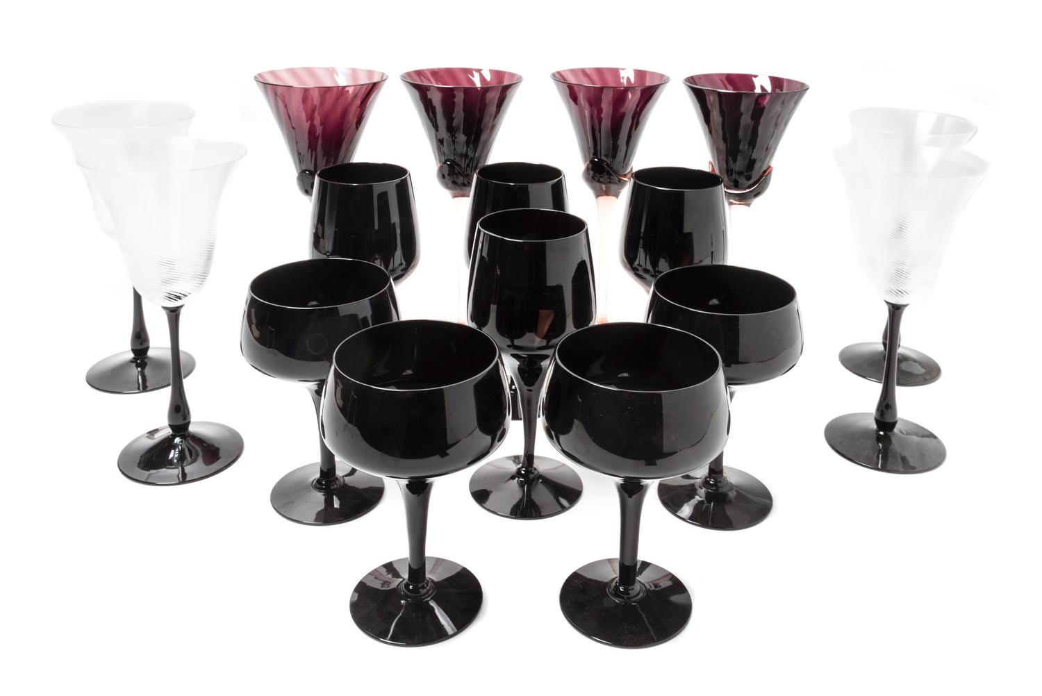 A Collection of Glass Stemware Height of tallest 9 1/4 inches.