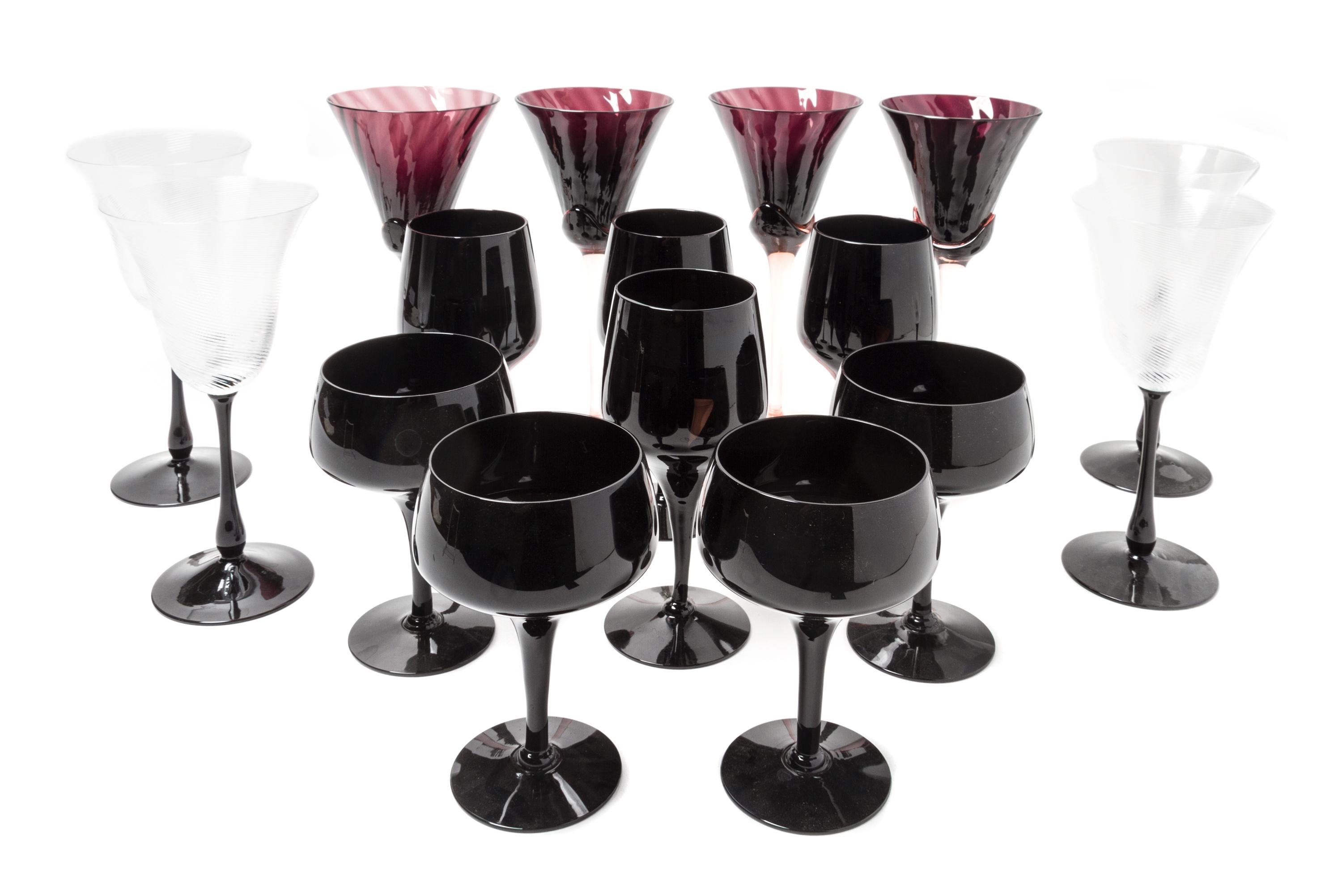 A Collection of Glass Stemware Height of tallest 9 1/4 inches.