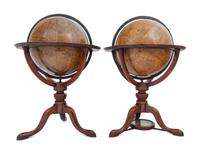 An Associated Pair of Regency Twelve-Inch Terrestrial and Celestial Library Globes