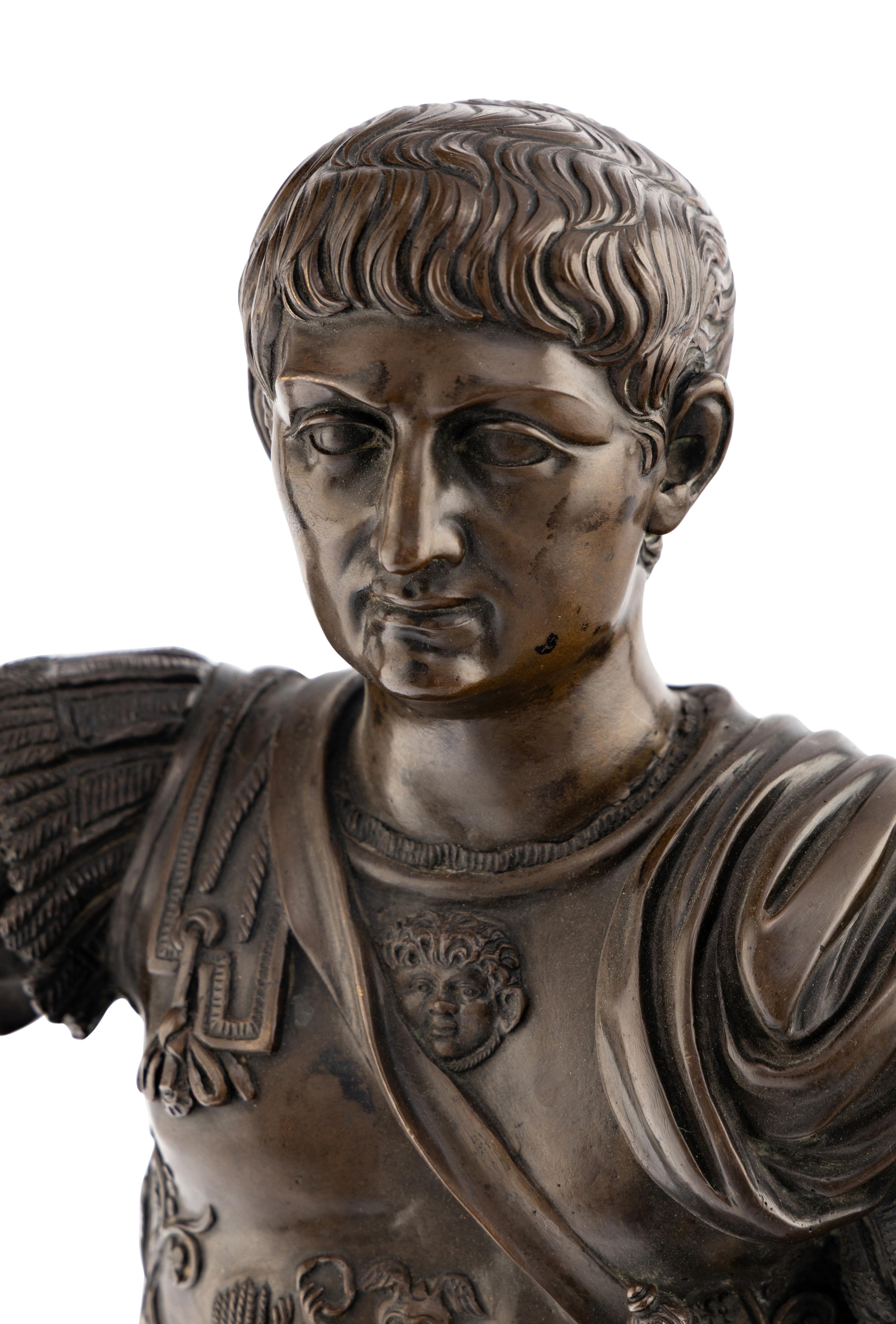 An Italian Bronze Figure of Augustus of Prima Porta