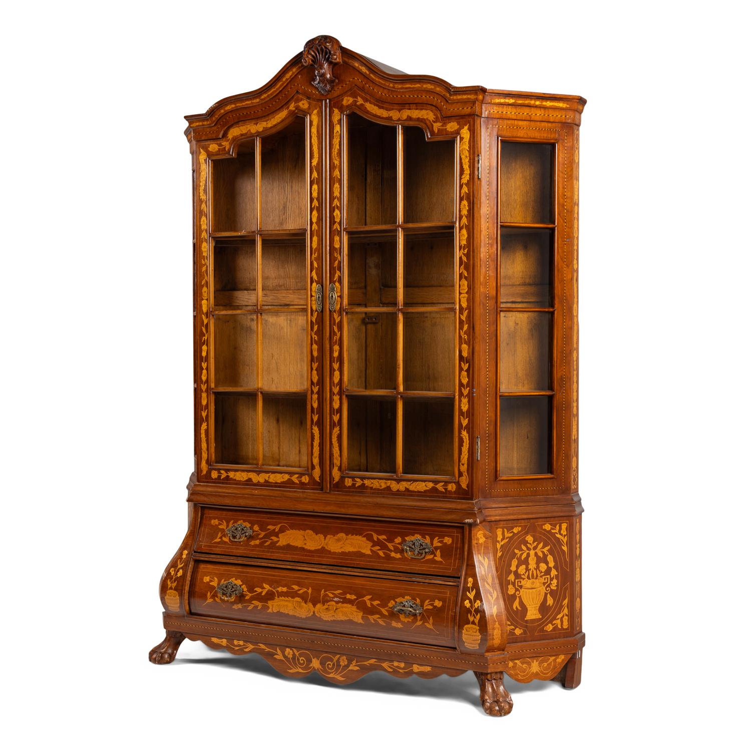 A Dutch Marquetry Bookcase