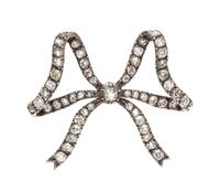 A Victorian Silver Topped Gold and Diamond Bow Brooch, 9.10 dwts.