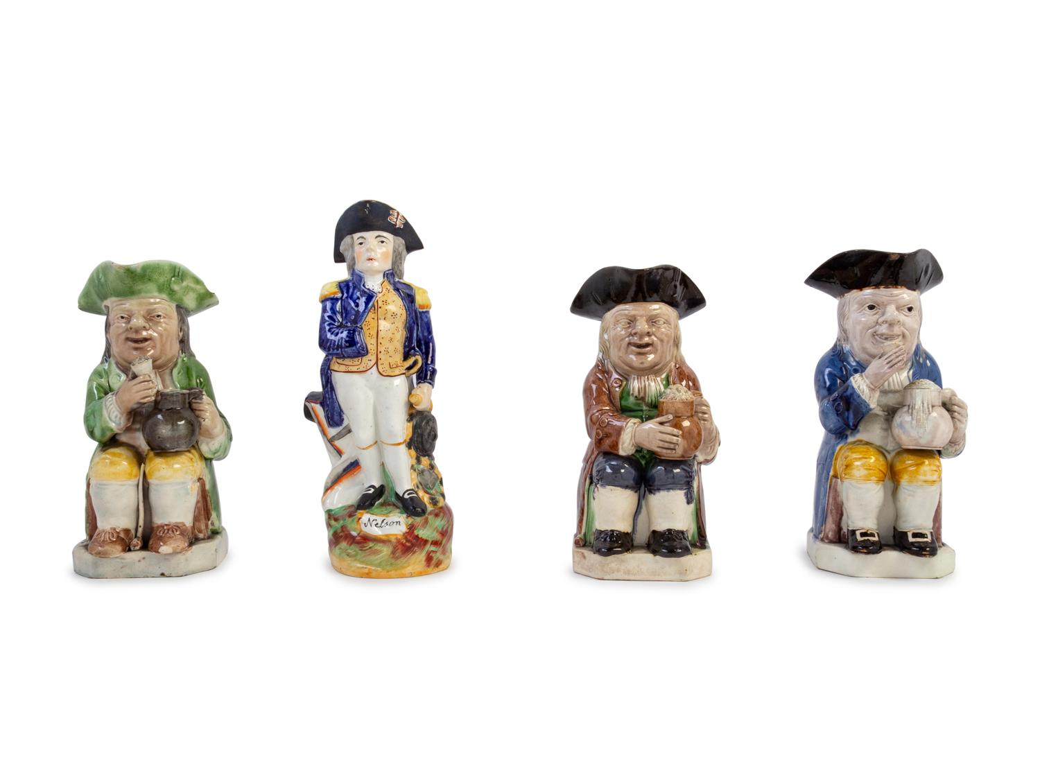 Ten Staffordshire Pottery Toby Jugs