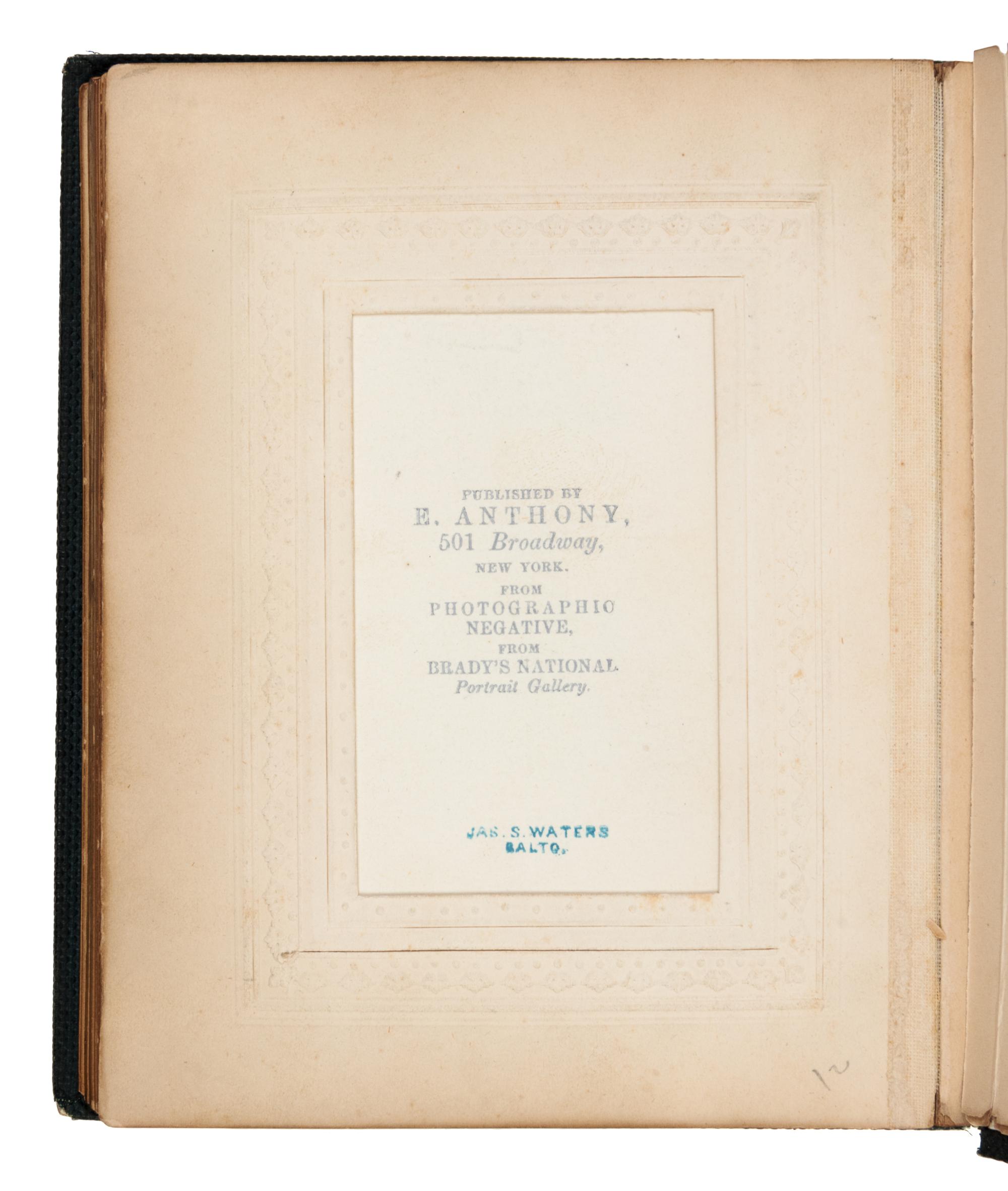 [LINCOLN, Abraham (1809-1865)]. Civil War-era carte-de-visite album. Many from Matthew Brady negatives, Baltimore and NY imprints.