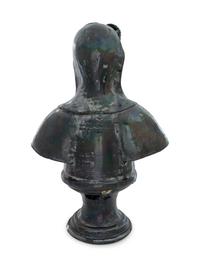 A French Green Glazed Terra Cotta Bust