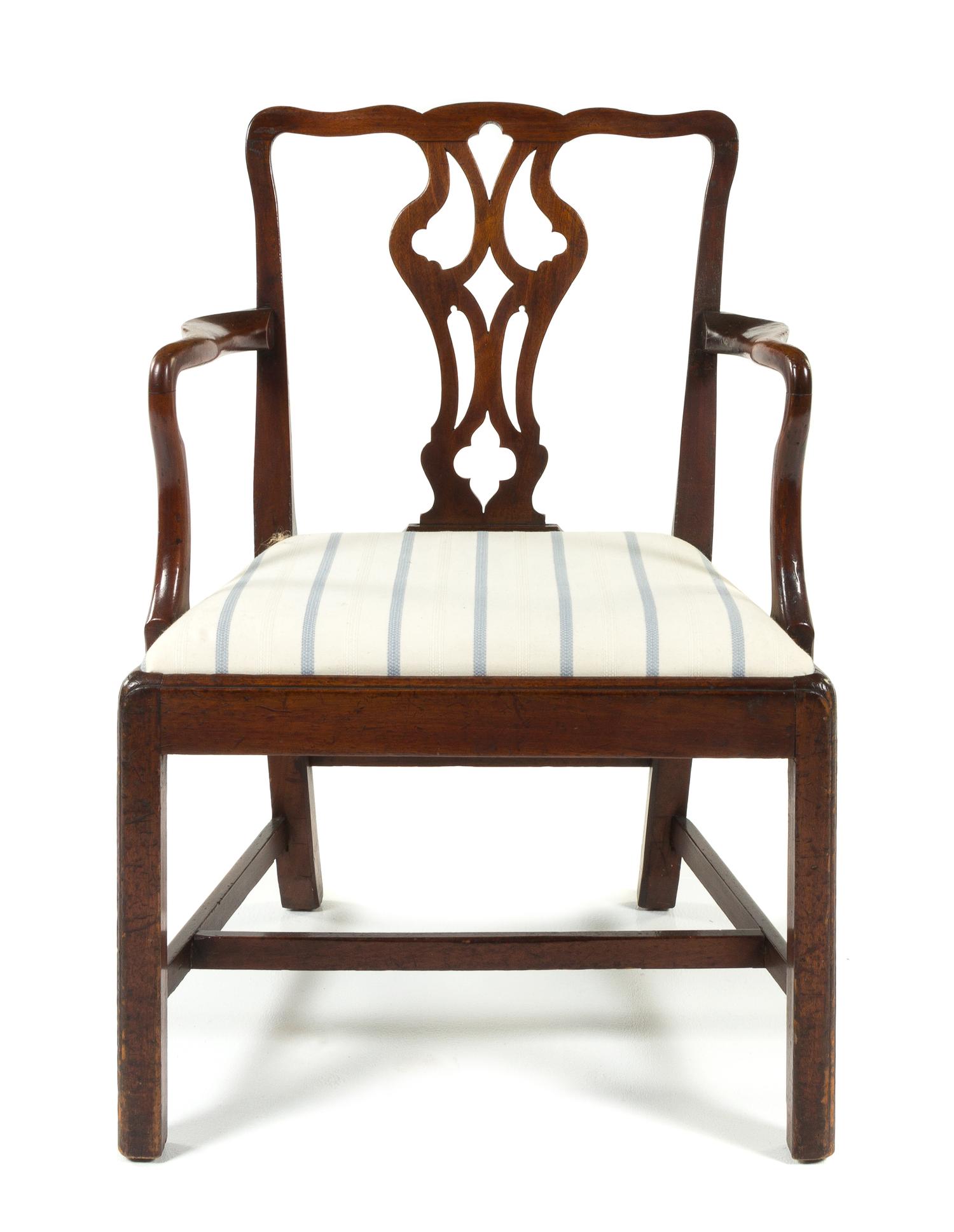 A Chippendale Style Mahogany Armchair Height 36 inches. — EARLY 20TH CENTURY