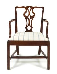 A Chippendale Style Mahogany Armchair Height 36 inches. — EARLY 20TH CENTURY