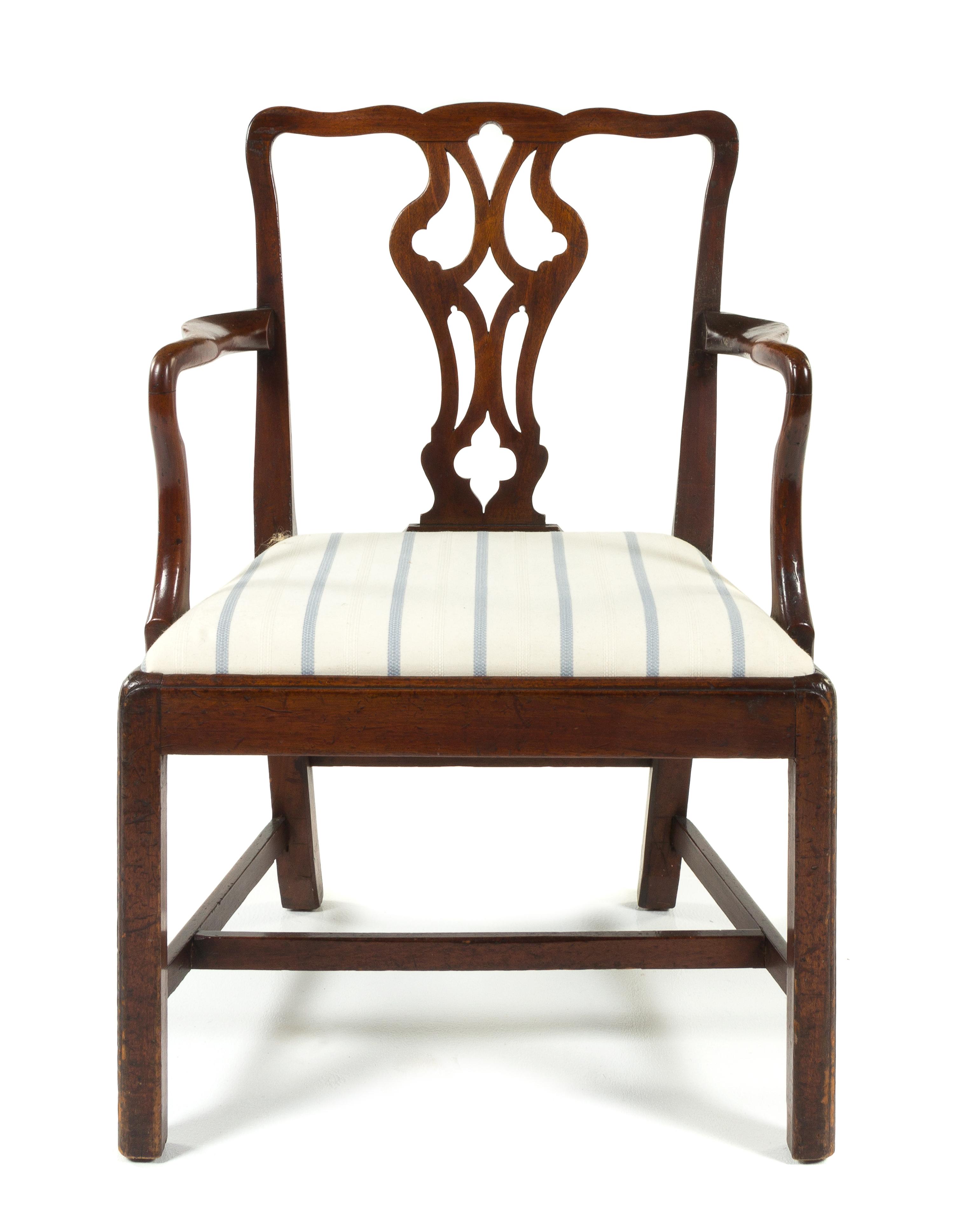 A Chippendale Style Mahogany Armchair Height 36 inches. — EARLY 20TH CENTURY