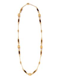 YELLOW GOLD AND TIGER'S EYE NECKLACE