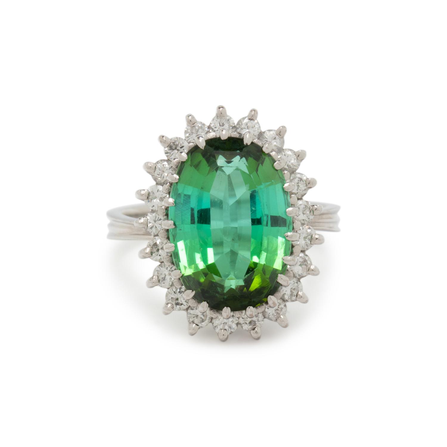 TOURMALINE AND DIAMOND RING