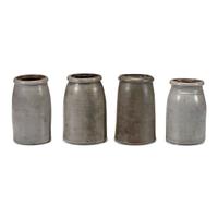 Four Cobalt Decorated Stoneware Jars