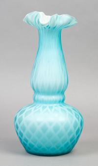 A Victorian Cased Glass Vase, Height 12 inches.