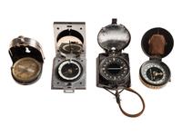 [WORLD WAR II]. Compasses, one British and three German.