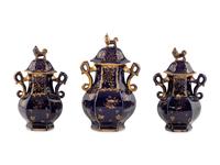 A Group of Three Mason's Ironstone Covered Jars