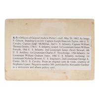 [Custer, George A]. Gibson, James. Officers of General Andrew Porter's staff, May 20, 1862