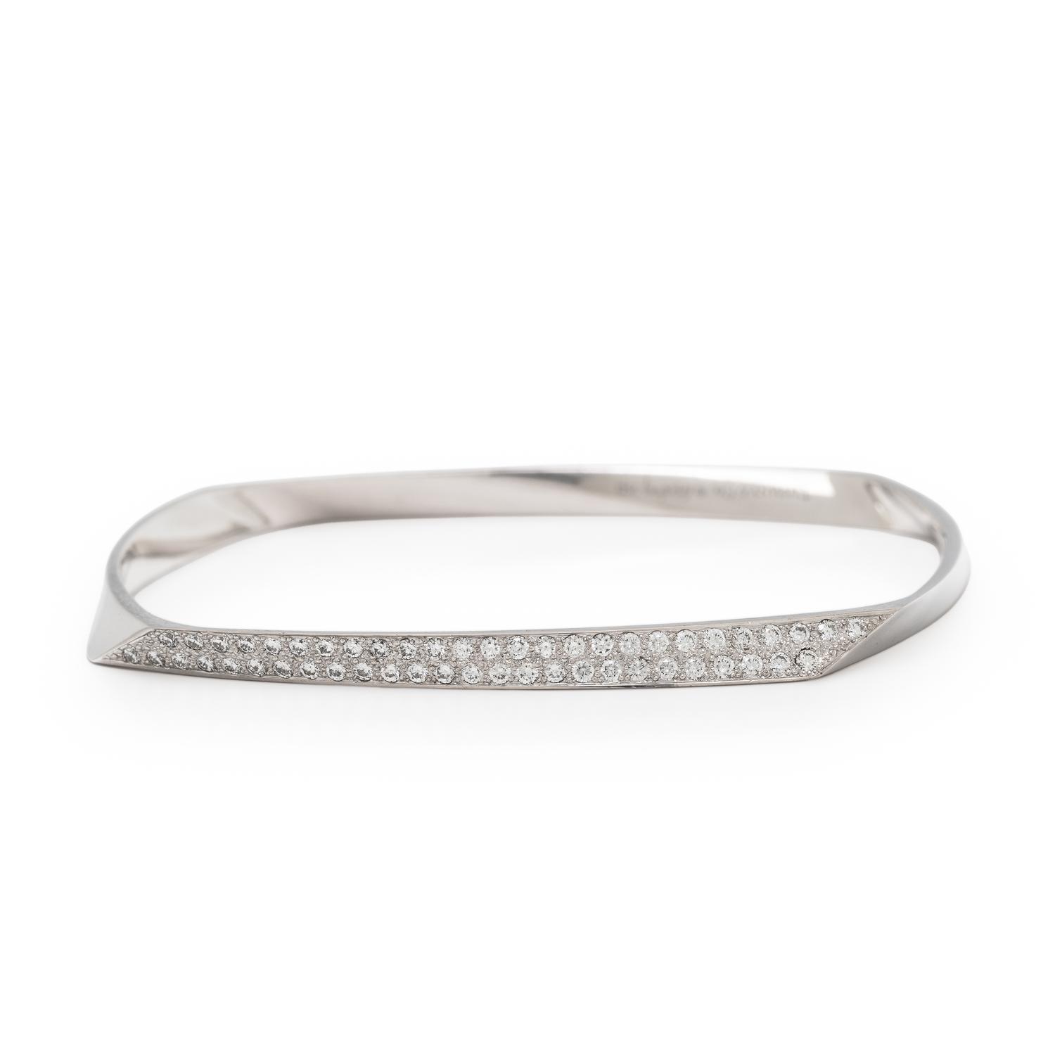 FRANK GEHRY FOR TIFFANY & CO., WHITE GOLD AND DIAMOND BANGLE BRACELET