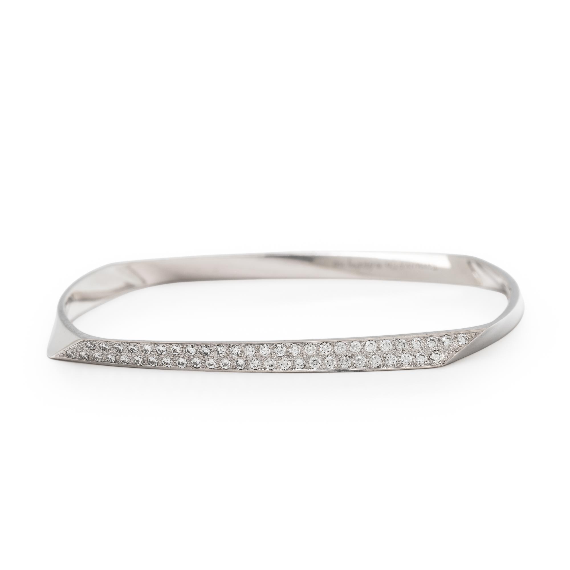 FRANK GEHRY FOR TIFFANY & CO., WHITE GOLD AND DIAMOND BANGLE BRACELET