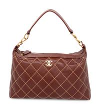 CHANEL, SURPIQUE LEATHER HOBO BAG