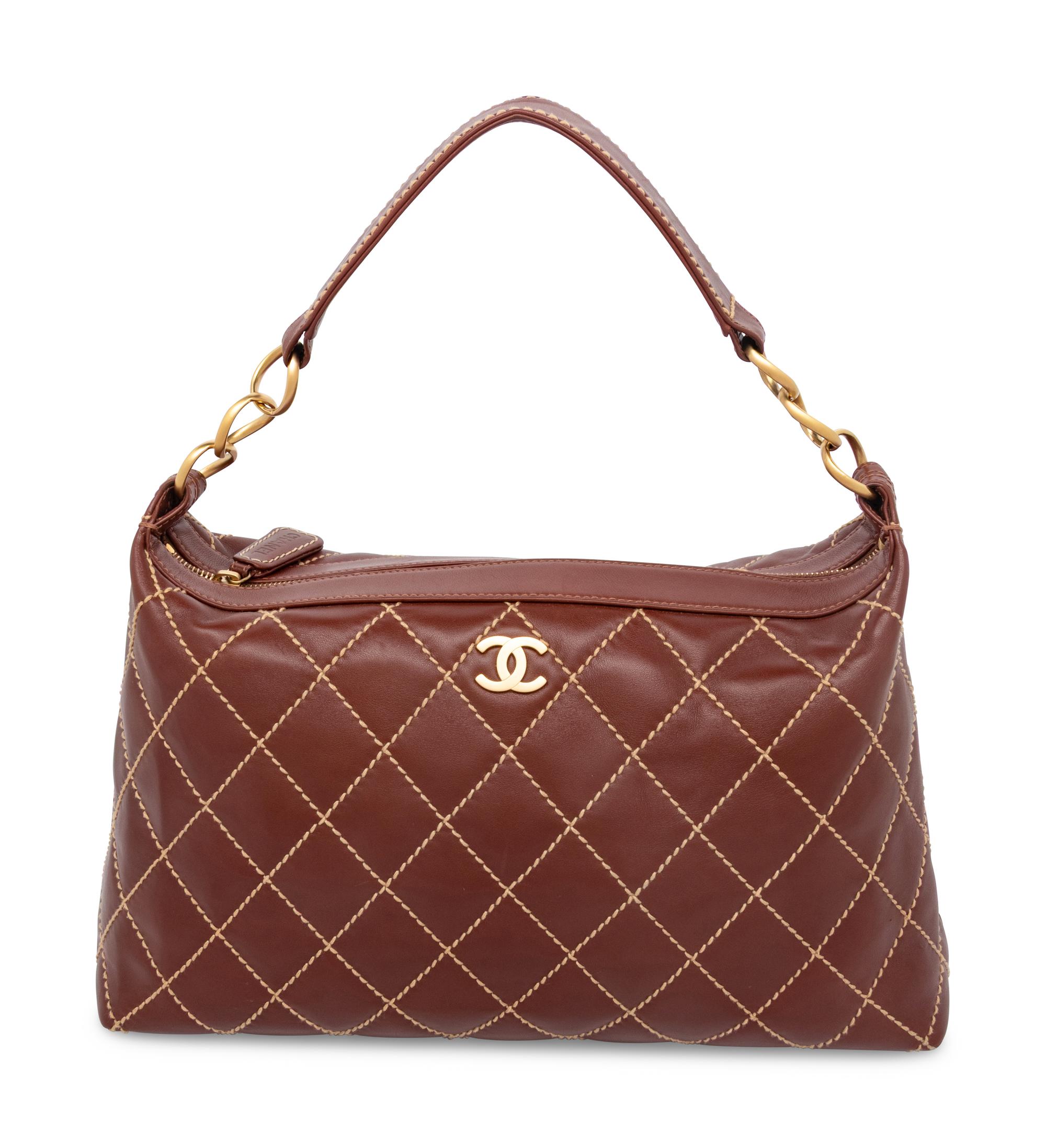 CHANEL, SURPIQUE LEATHER HOBO BAG