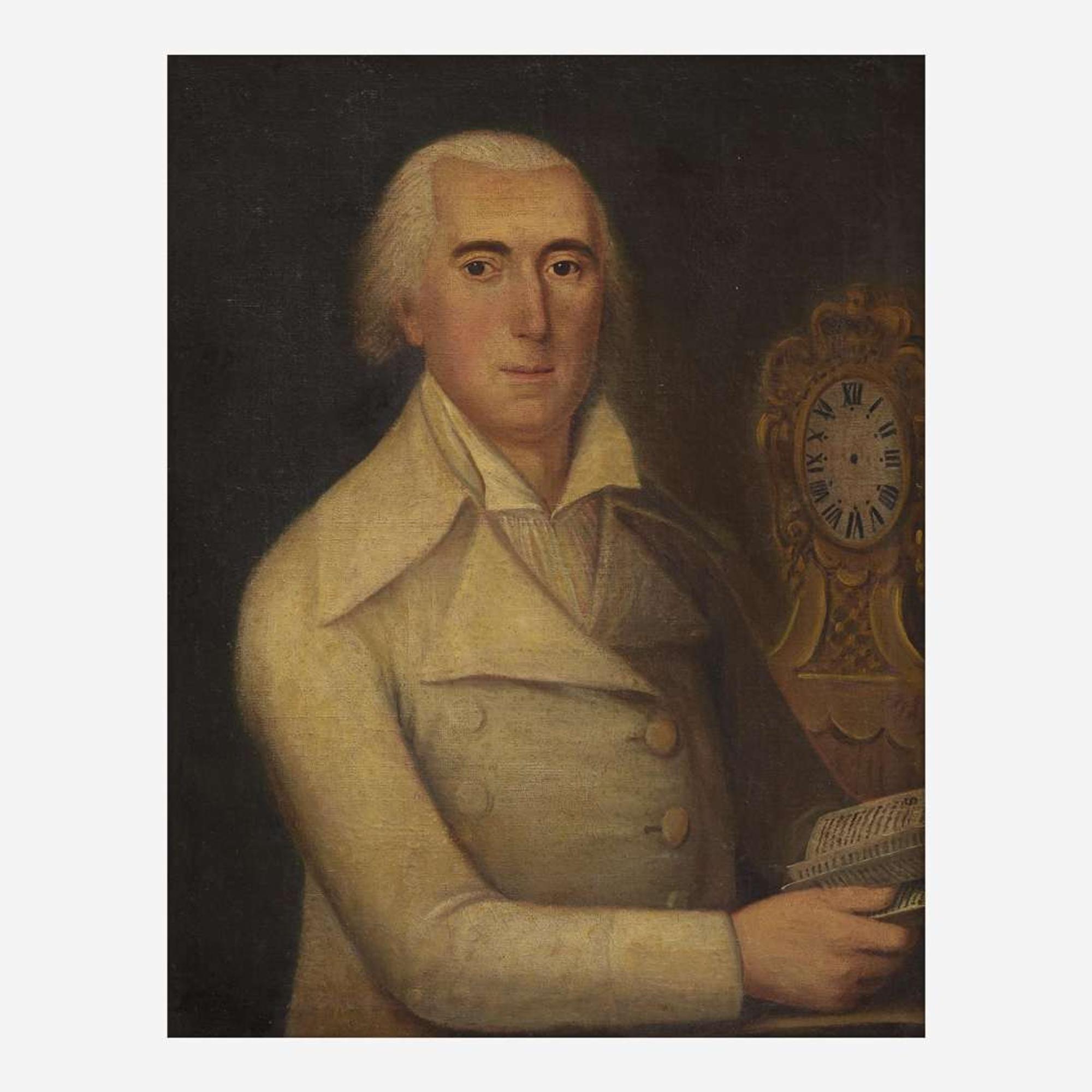 Ralph Eleaser Whiteside Earl (1788-1838) Portrait of David Rittenhouse (1732-1796) with Clock and Book