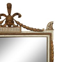 A North Italian Neoclassical Grey-Painted and Parcel-Gilt Overmantel Mirror