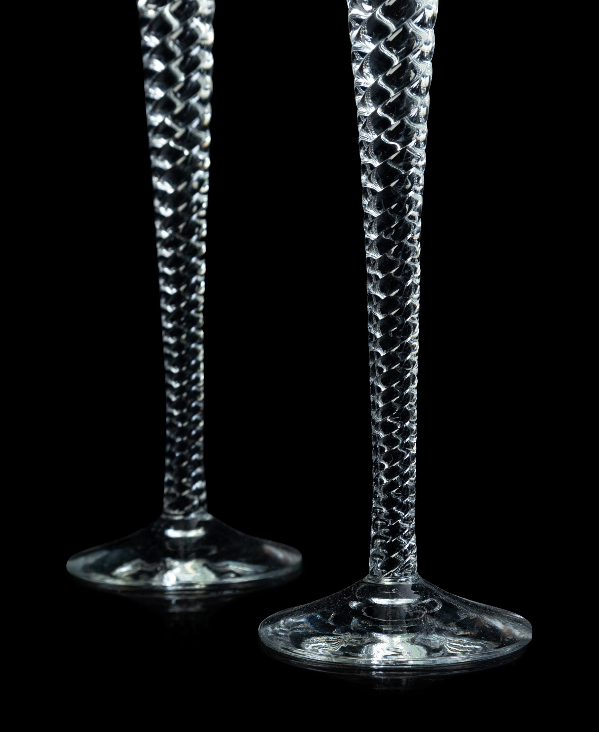 An Assembled Set of Ten Twist-Stem Cordials