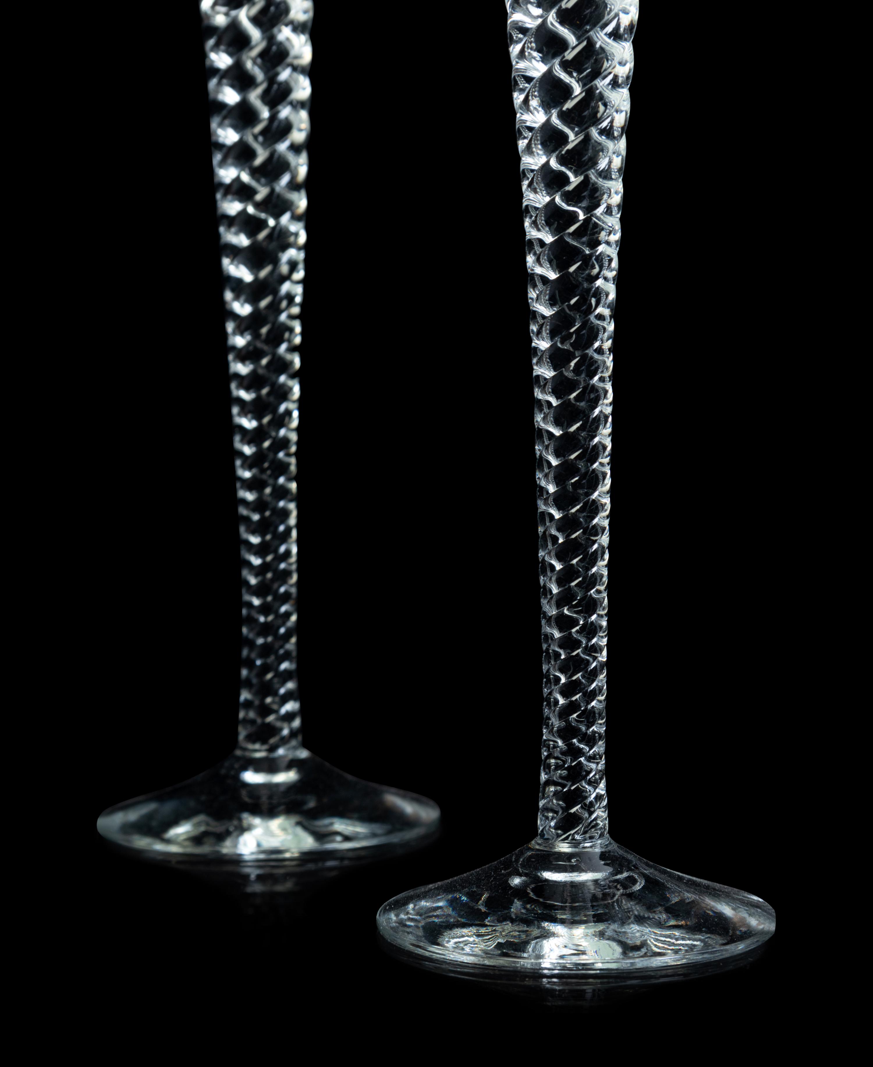 An Assembled Set of Ten Twist-Stem Cordials