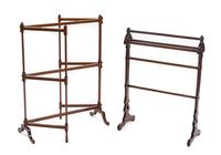 Two English Mahogany Blanket Stands, 19TH CENTURY, Height of first 38 x width 30 inches. — 19TH CENTURY,