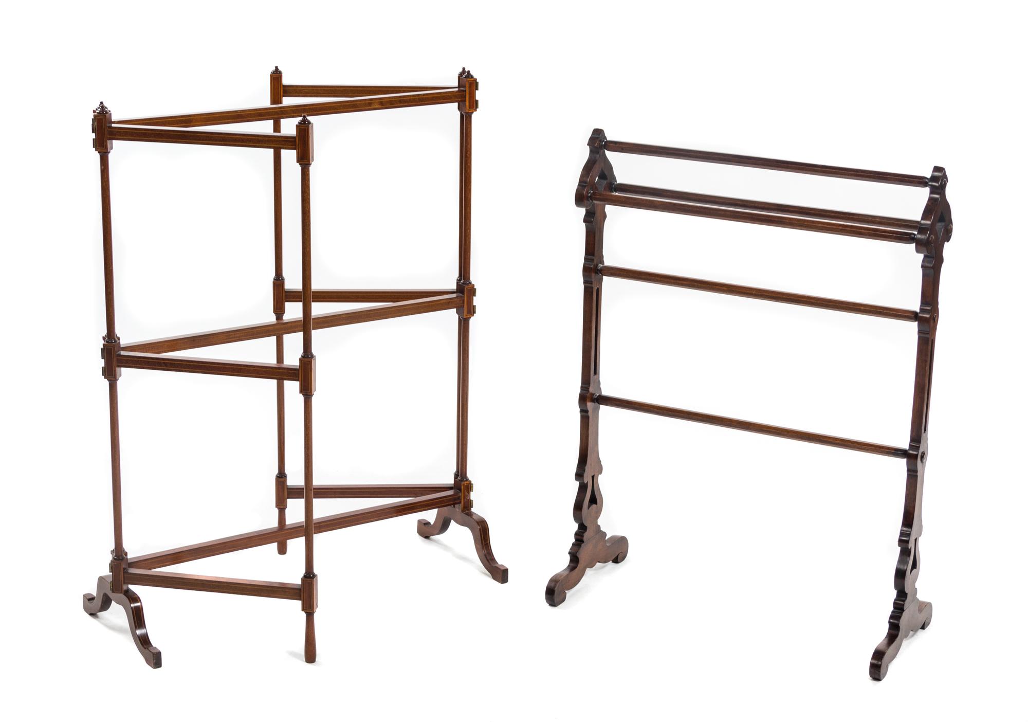 Two English Mahogany Blanket Stands, 19TH CENTURY, Height of first 38 x width 30 inches. — 19TH CENTURY,