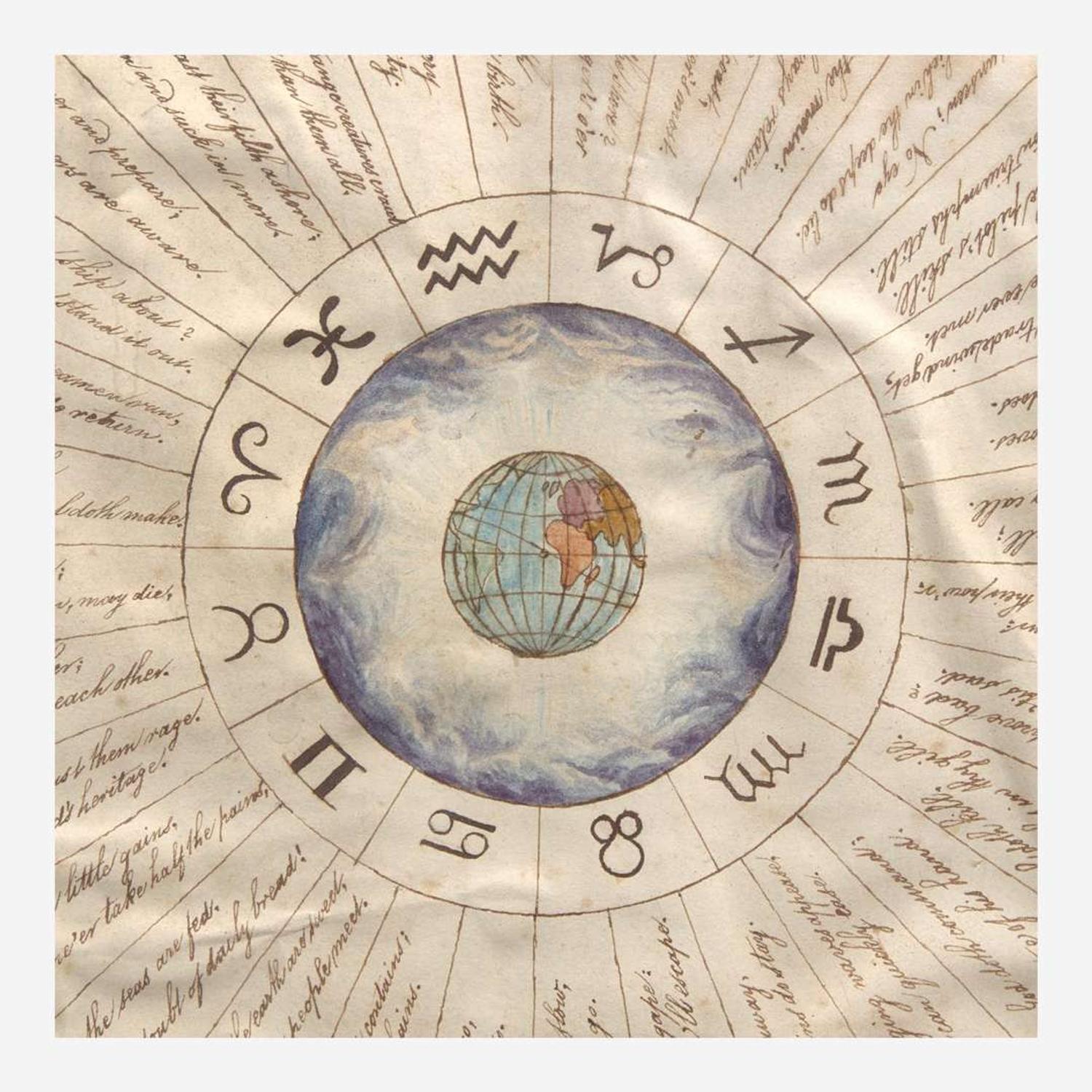 American School 19th century Two Works of Navigational Spiritual Guidance: A Nautical Cut-Work Picture and A Moral Compass for Seaman