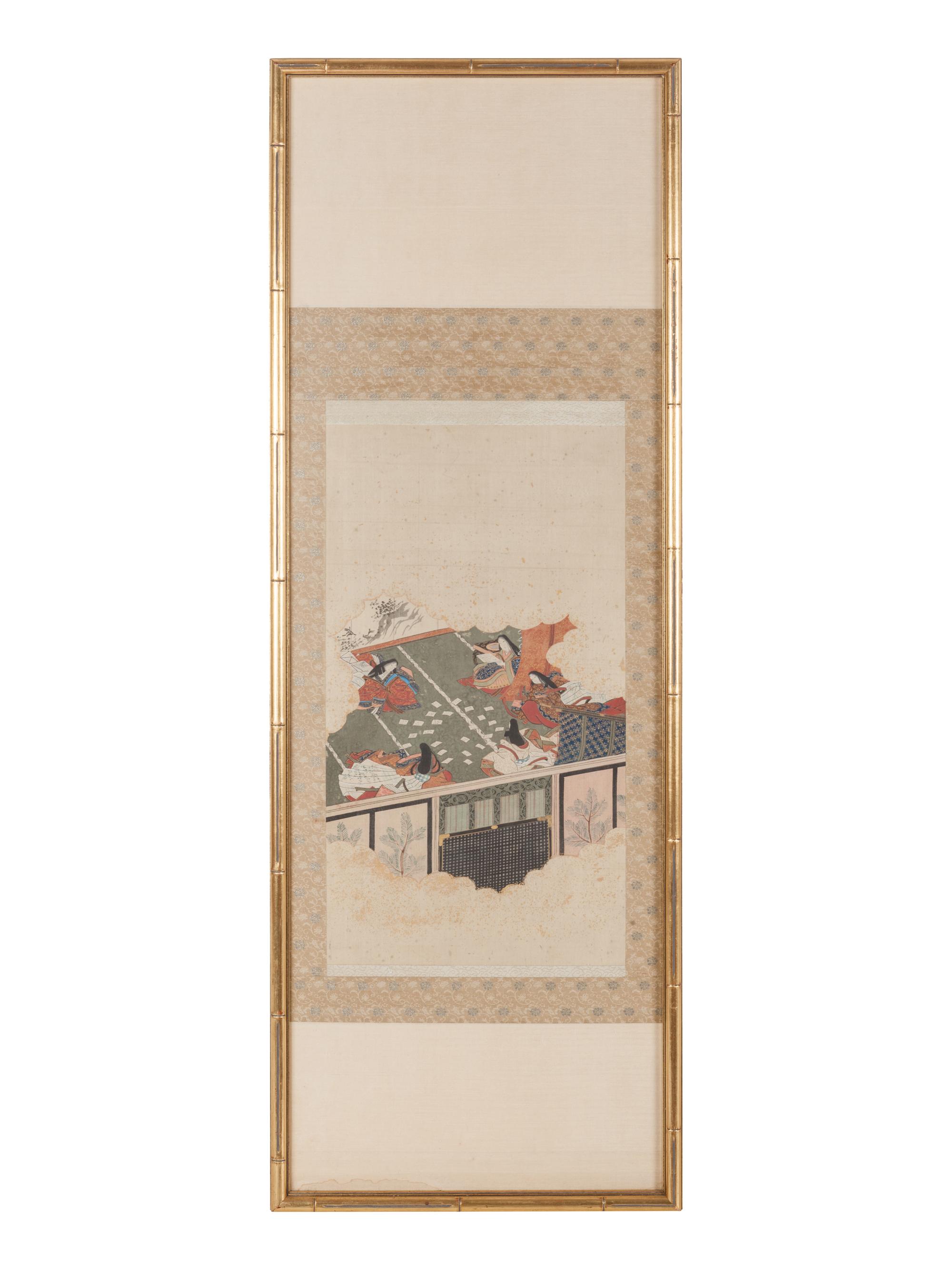 Four Japanese Ink and Color Paintings on Paper