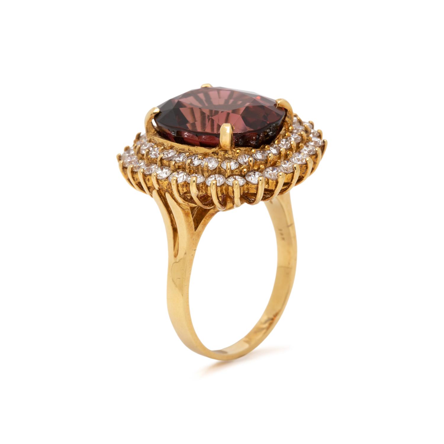 TOURMALINE AND DIAMOND RING
