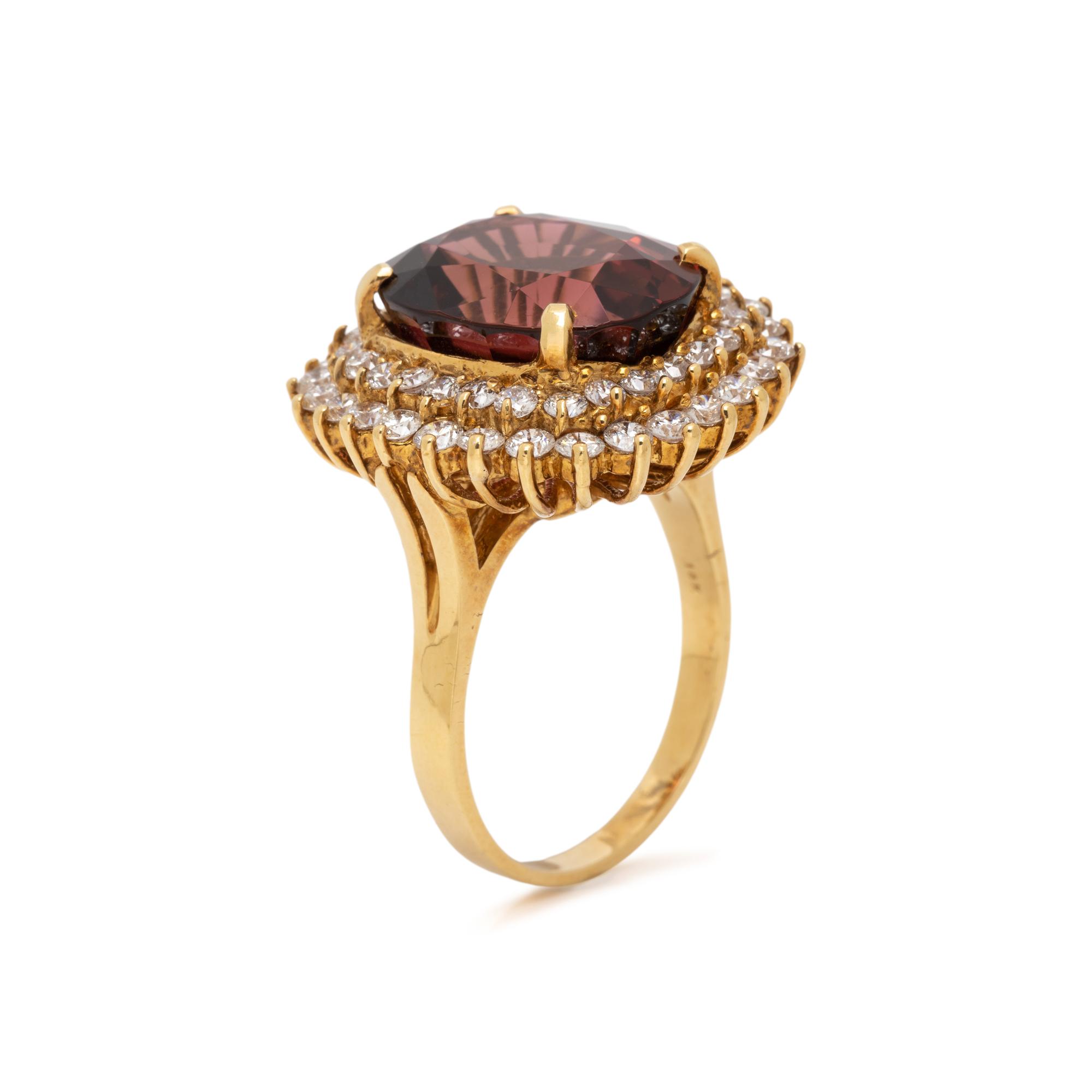 TOURMALINE AND DIAMOND RING