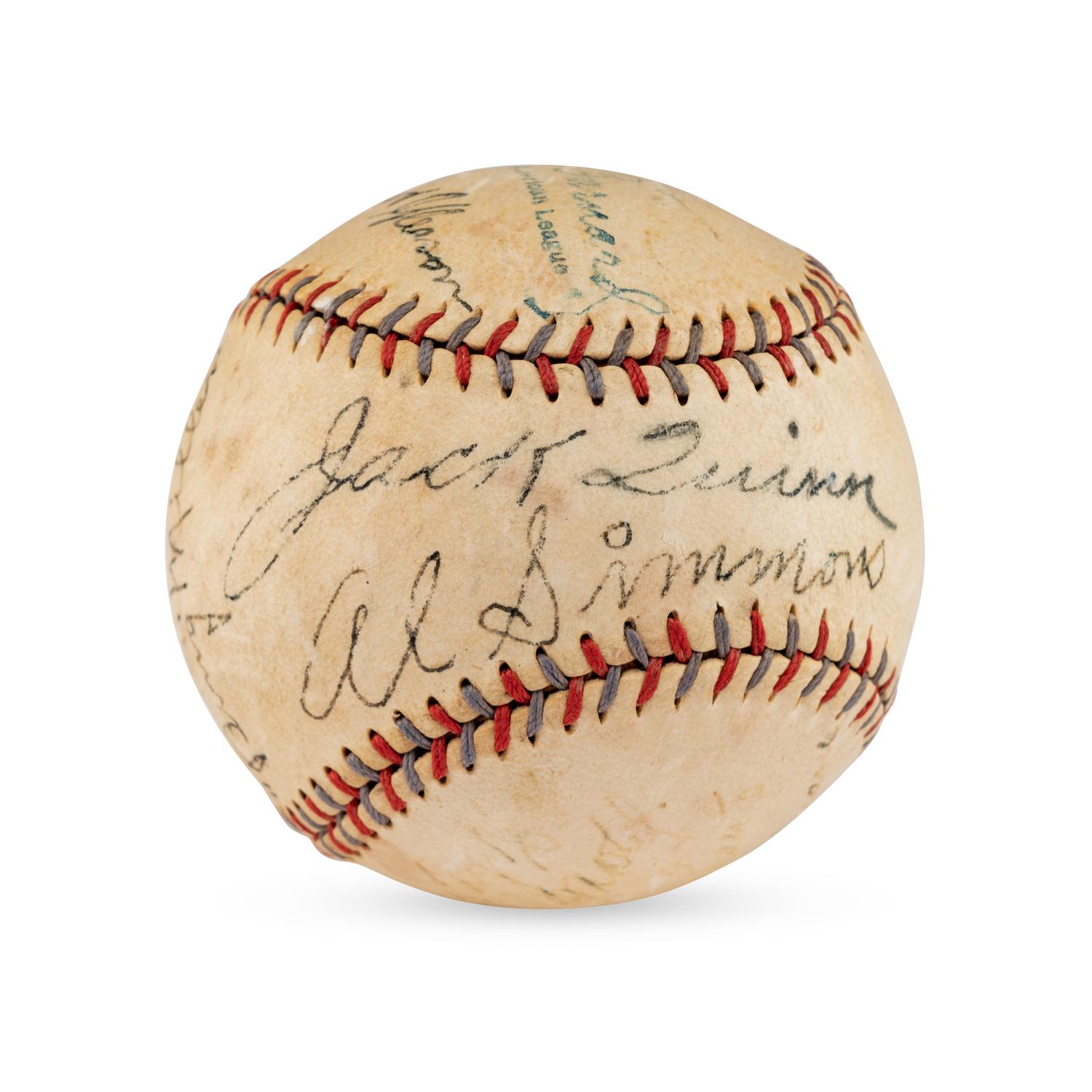 A 1929 World Series Champions Philadelphia Athletics Team Signed Autograph Baseball Featuring Mickey Cochrane (JSA Letter of Authenticity)