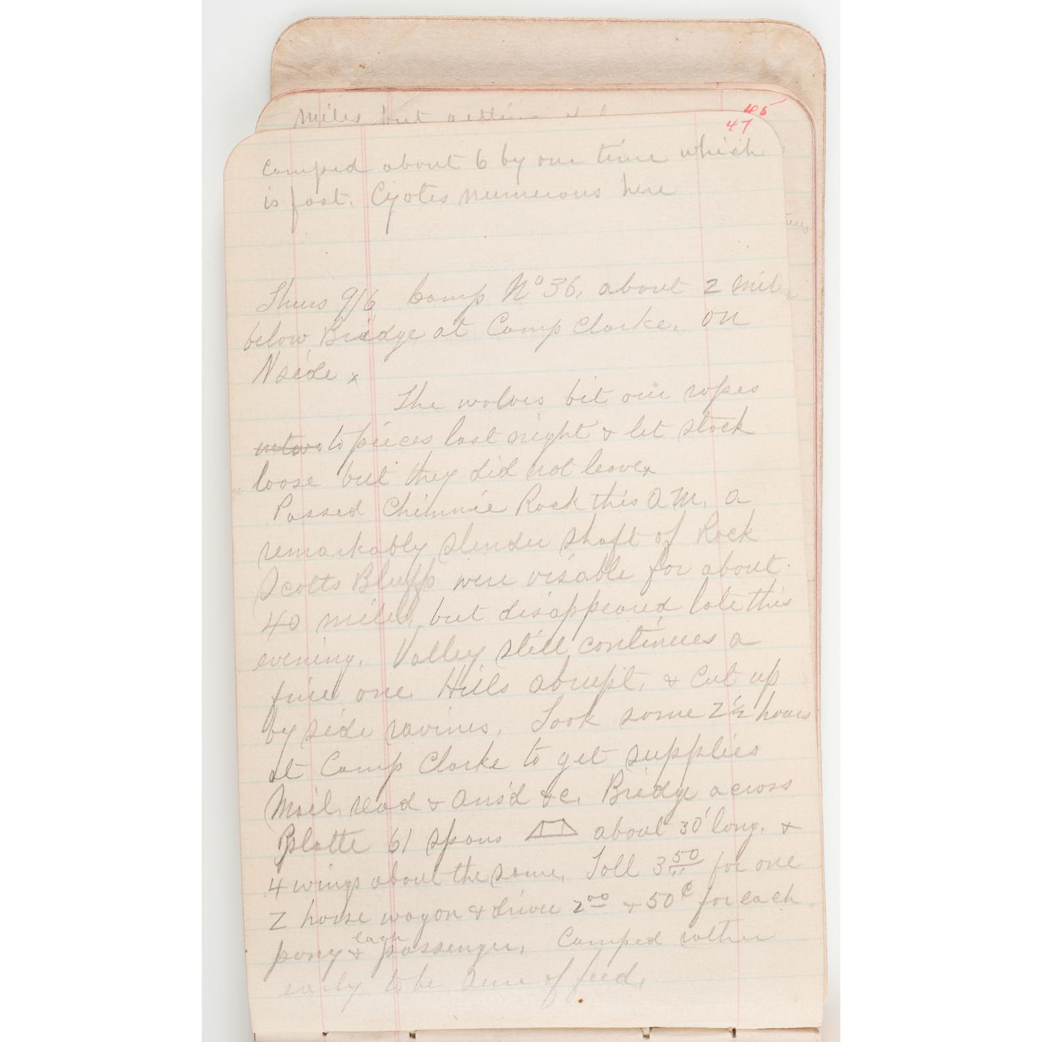 1883 Surveyor's Diary of William B. Lawson, Engineer for the Chicago, Burlington, & Quincy Railroad