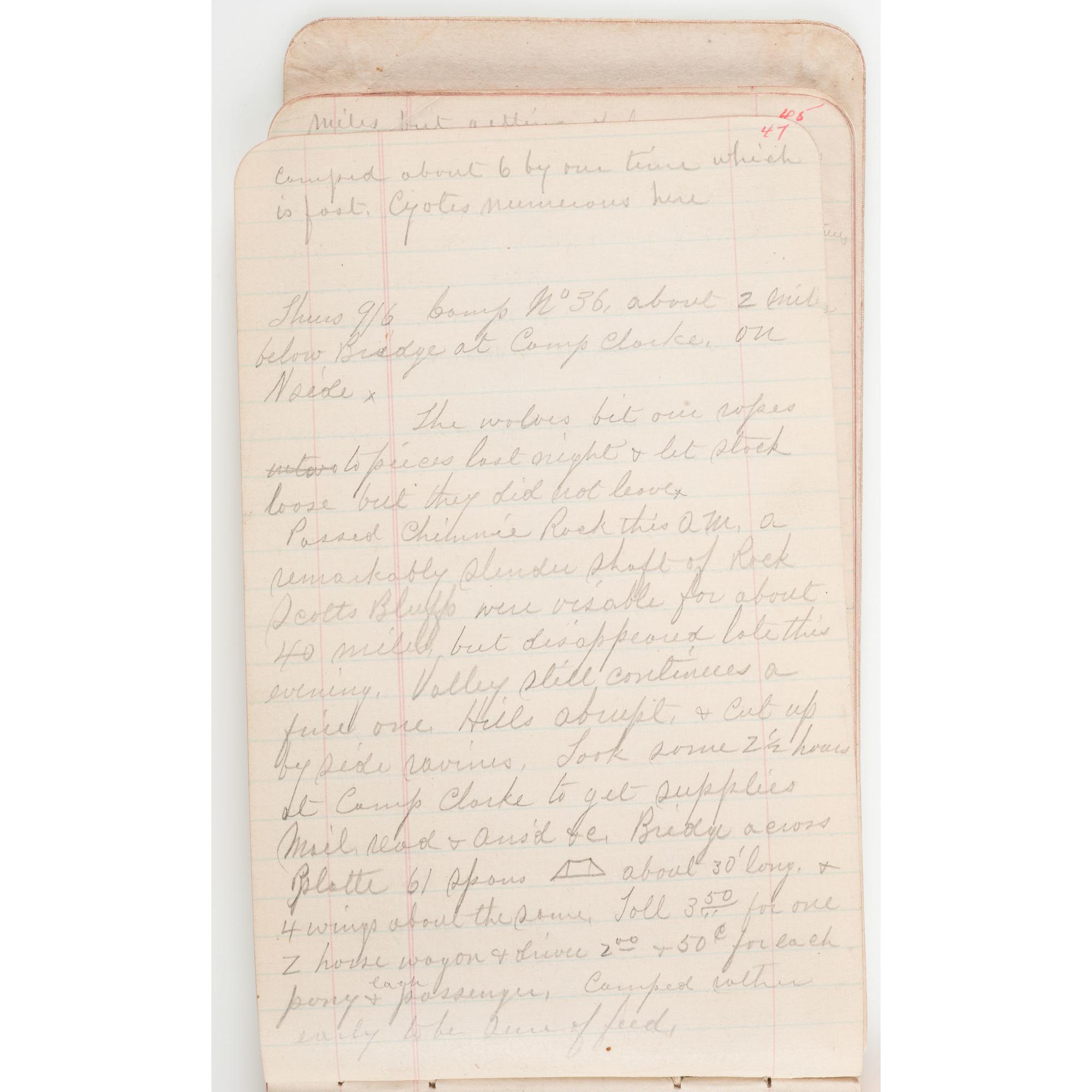 1883 Surveyor's Diary of William B. Lawson, Engineer for the Chicago, Burlington, & Quincy Railroad