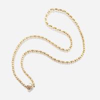 A collection of two cultured pearl necklaces and one bracelet