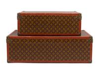 Two Louis Vuitton Alzer Suitcases, Mid 20th Century
