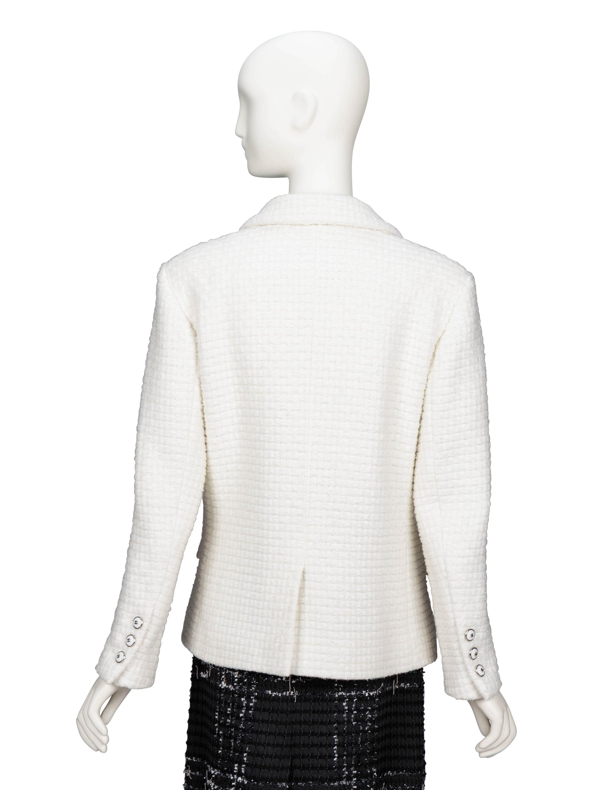 Chanel, White Tweed Tailored Jacket